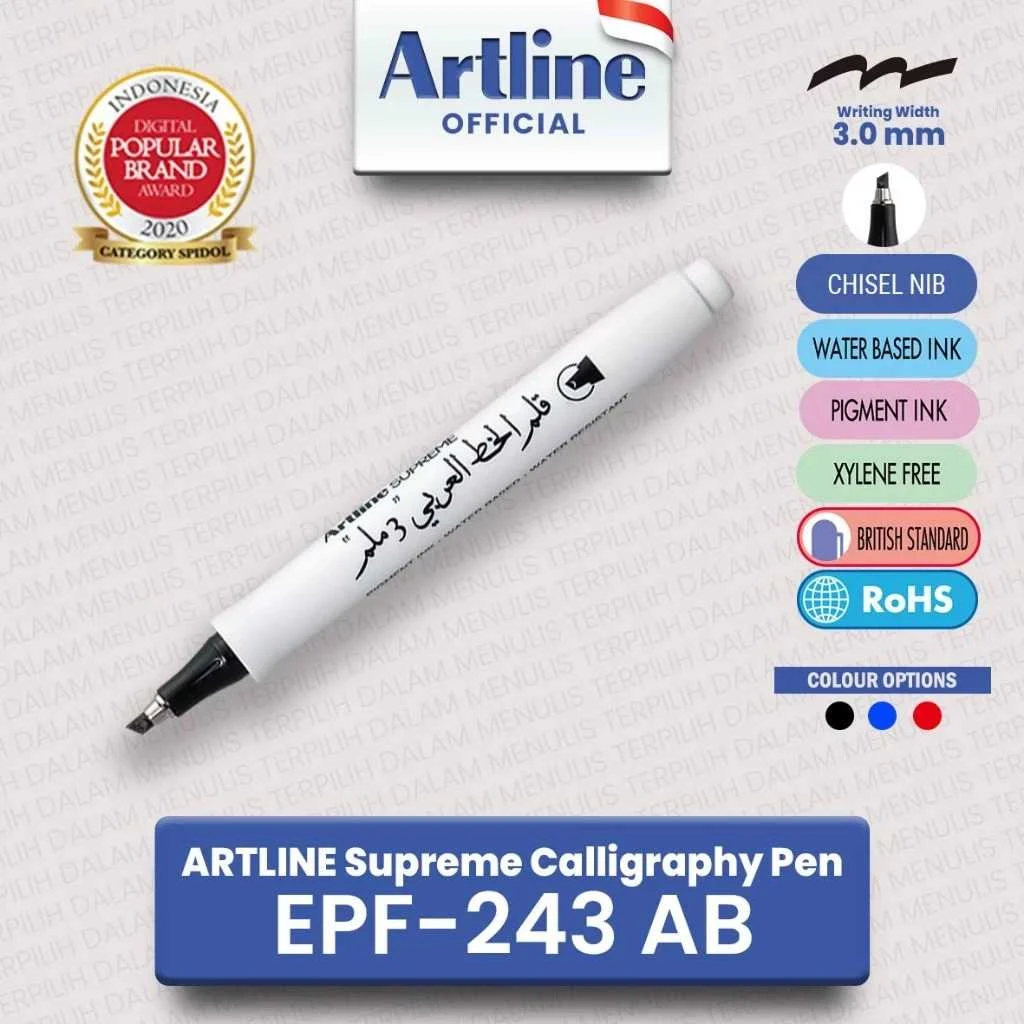 Ballpoint Calligraphy Artline / Pen Lettering Arabic EPF / Pulpen Kaligrafi Hitam